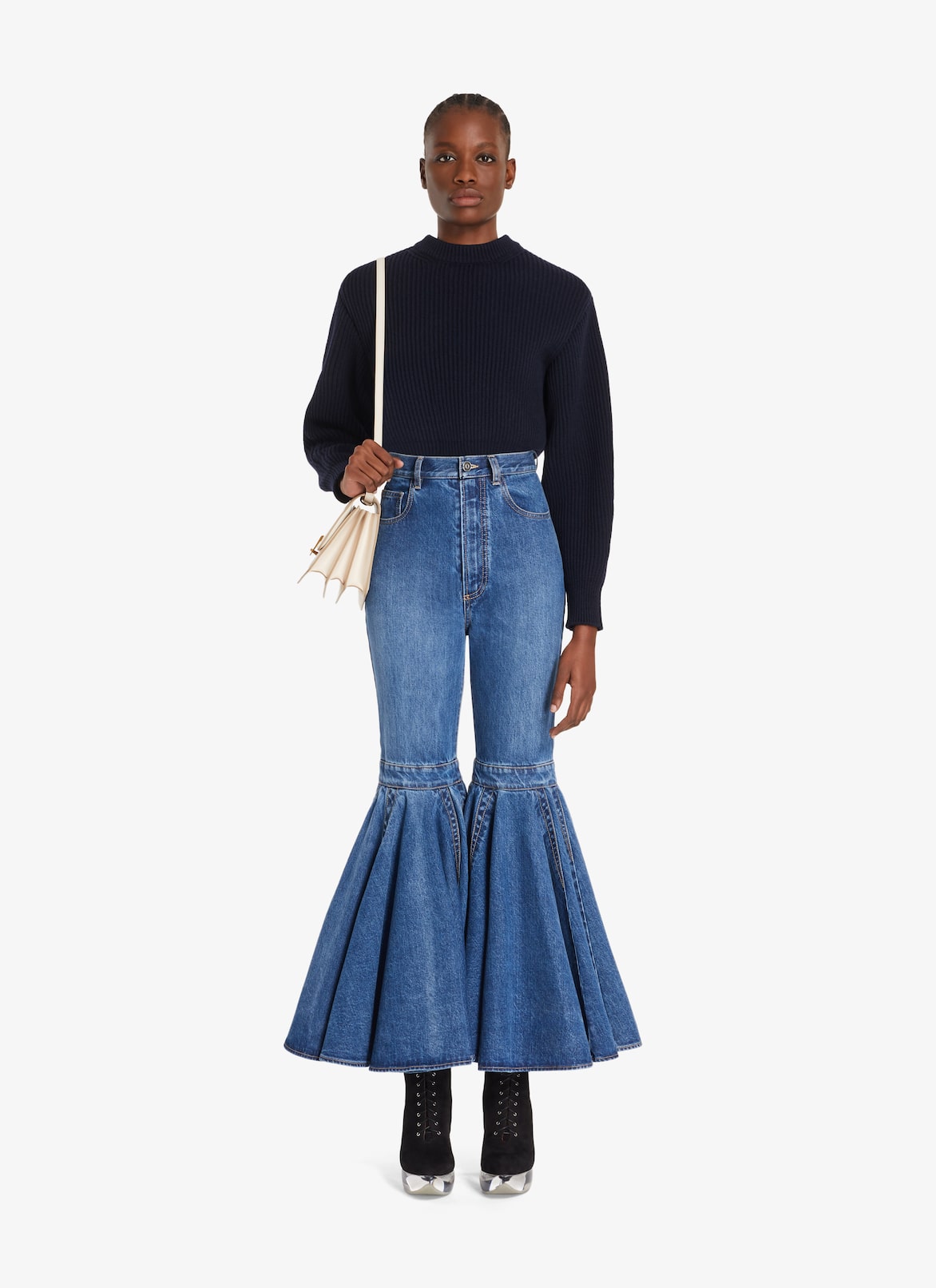 English Ribbed Sweater ALAÏA MARINE ENGLISH RIBBED SWEATER